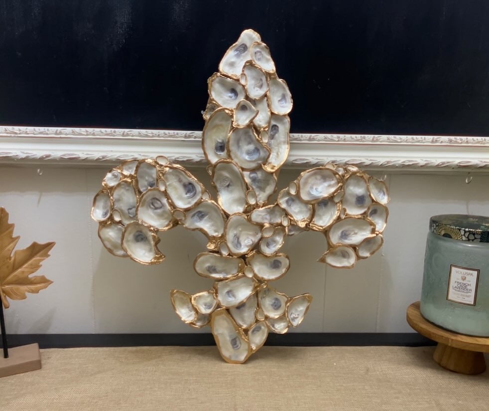 Oyster Shell Fleur de Lis