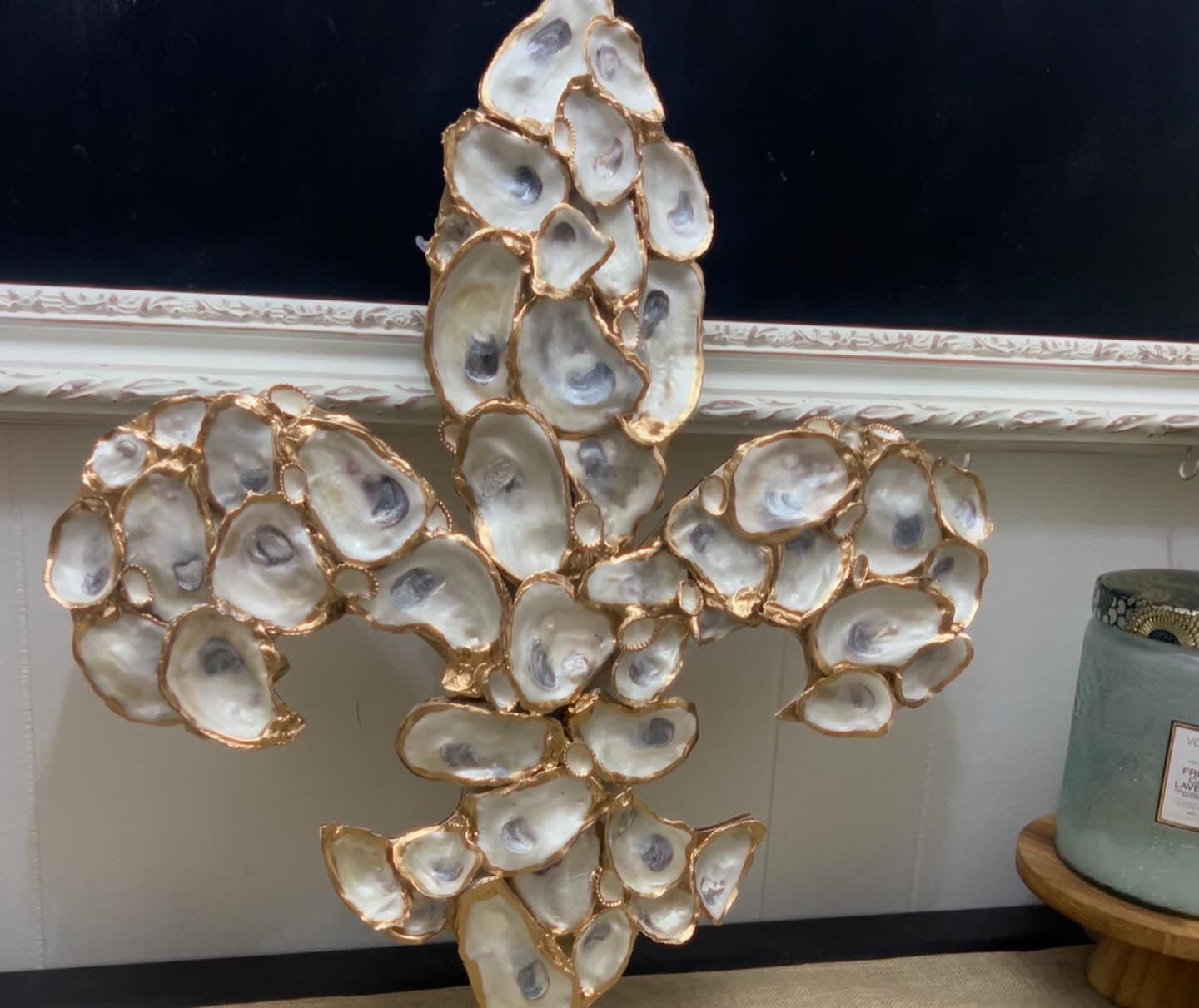 Oyster Shell Fleur de Lis