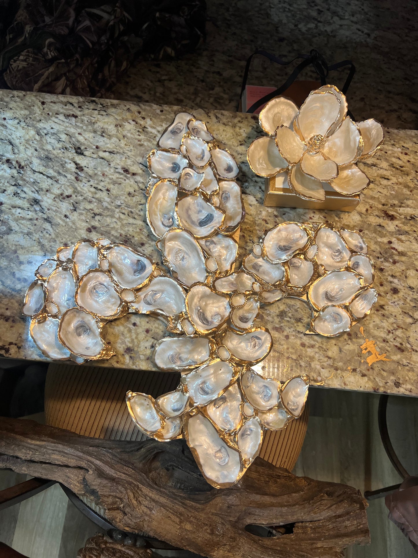 Oyster Shell Fleur de Lis